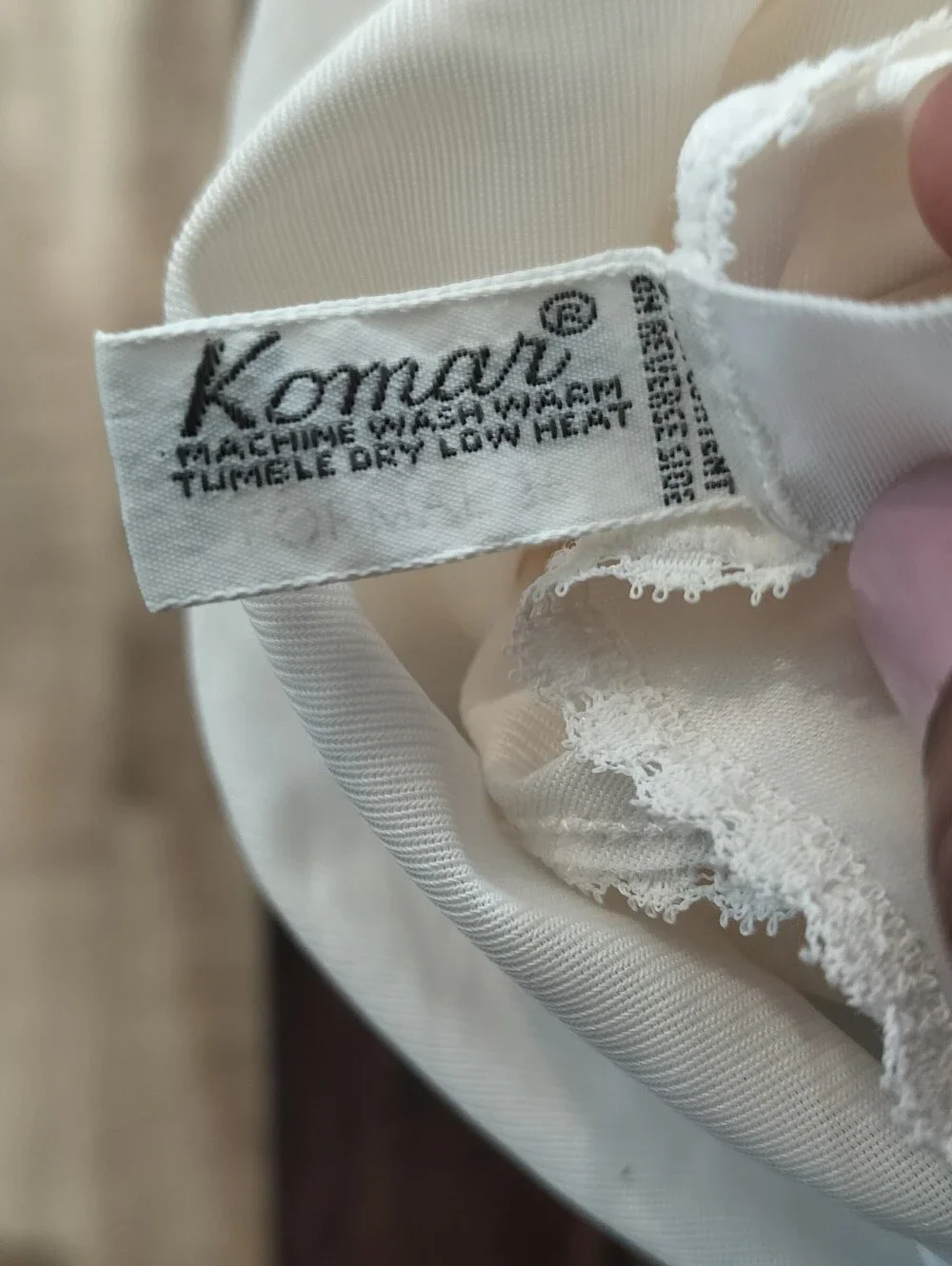 Komar  White Slip Dress with Adjustable Spaghetti Straps